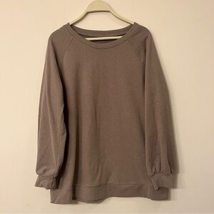 Women’s size large brown soft crew neck long sleeve sweater sweatshirt comfy
